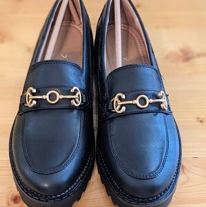 Circus NY Black Deanna Lug Sole Loafers Women Size 9.5
